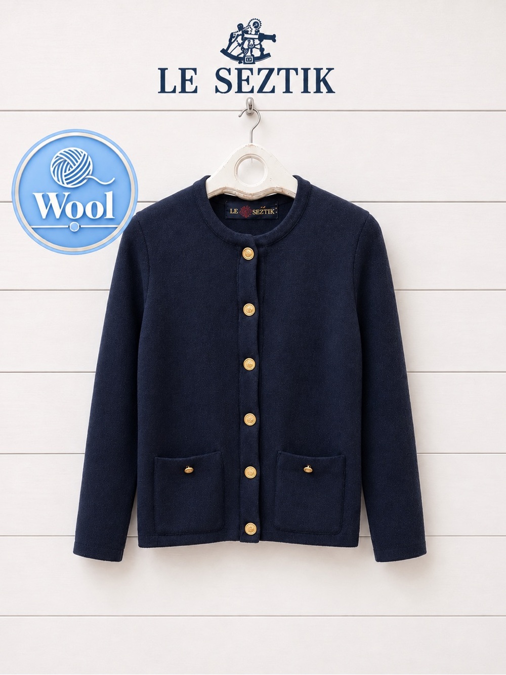 LE SEZTIK – NAVY BLUE CARDIGAN – SIZE S